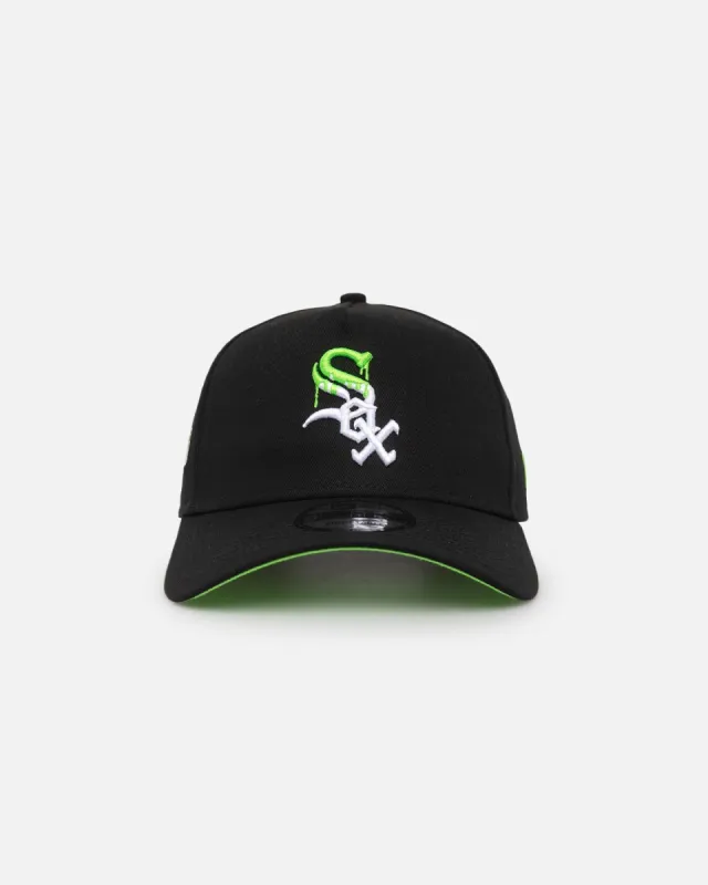 New Era Chicago White Sox "Drip Logo" 9FORTY A-Frame Snapback Black/White/Green sold by Culture Kings