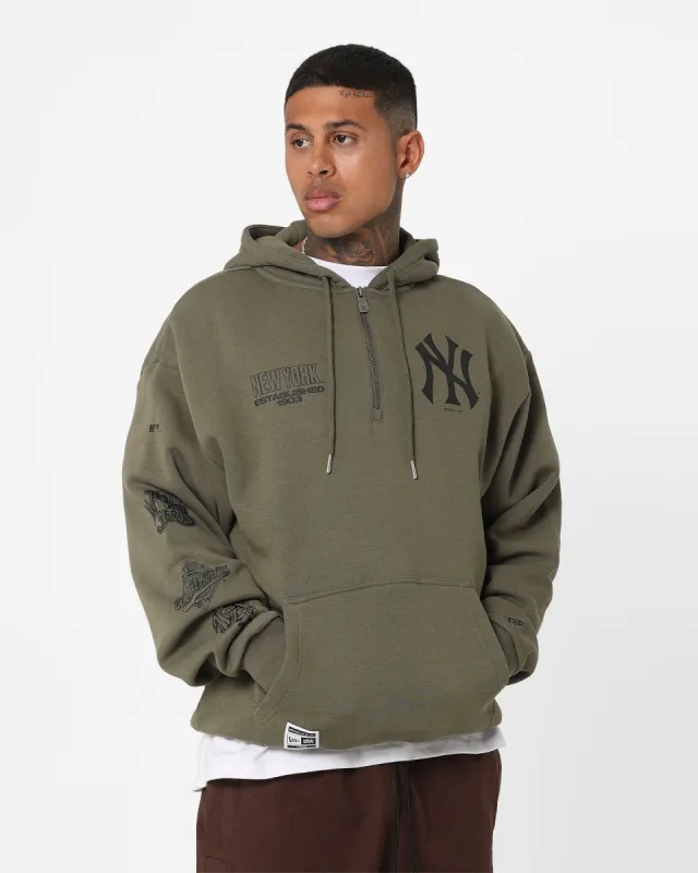 New Era New York Yankees 1/4 Zip Hoodie Green sold by Culture Kings