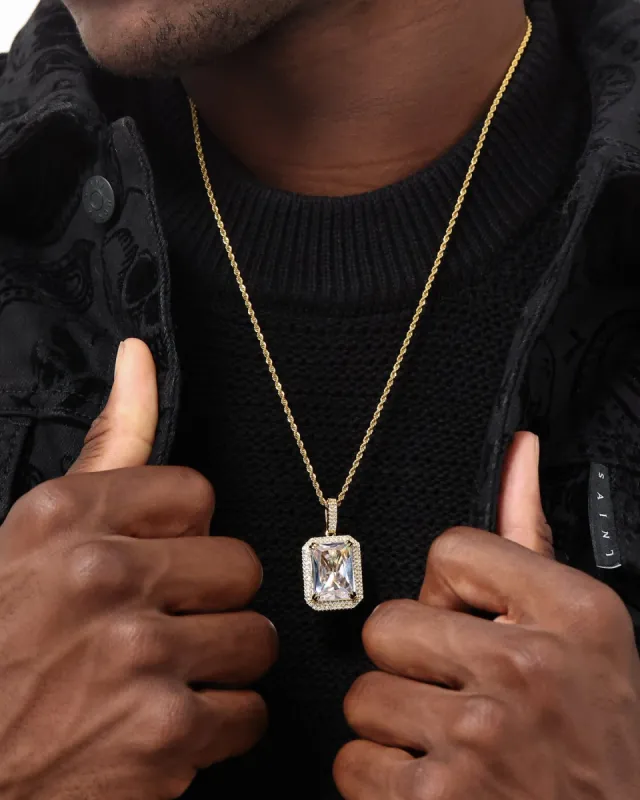 Saint Morta Iced Jewelled Pendant Iced Gold sold by Culture Kings