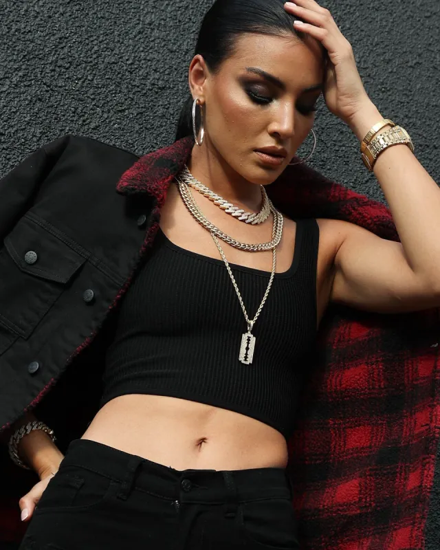 Saint Morta Iced Razor Pendant Iced Gold sold by Culture Kings