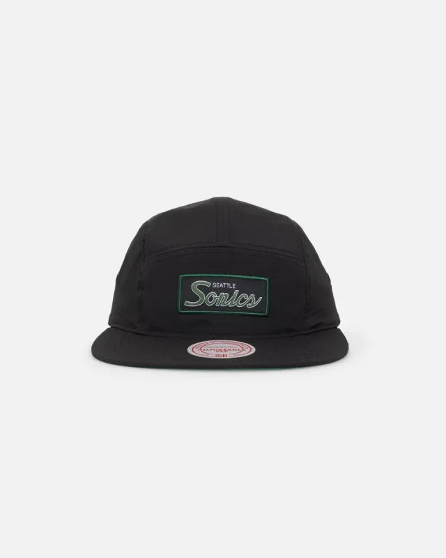 Mitchell & Ness Seattle Sonics Team Logo Camper Strapback Black sold by Culture Kings