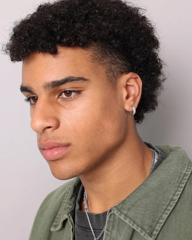 NXS Baguette Hoop Earring Iced White Gold sold by Culture Kings