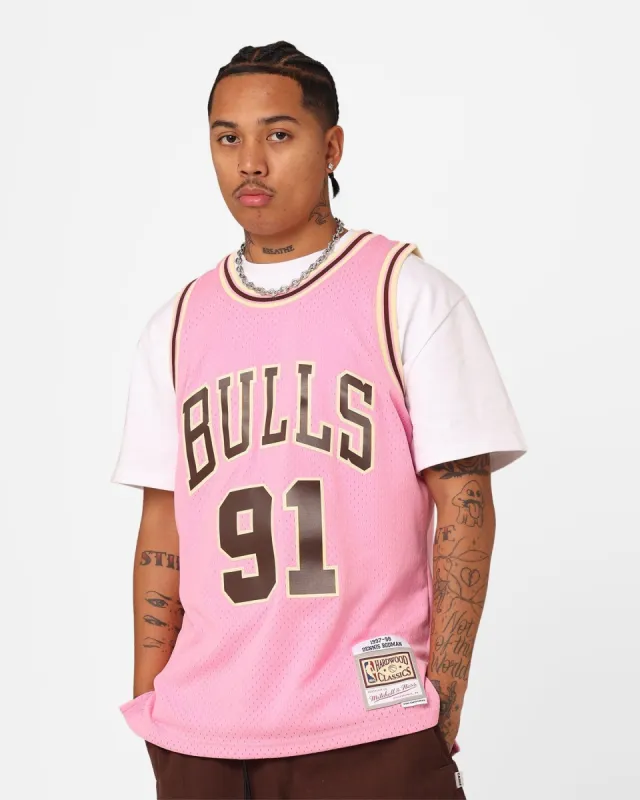 Mitchell & Ness Chicago Bulls Dennis Rodman Brown Sugar Bacon Swing Jersey Pink sold by Culture Kings