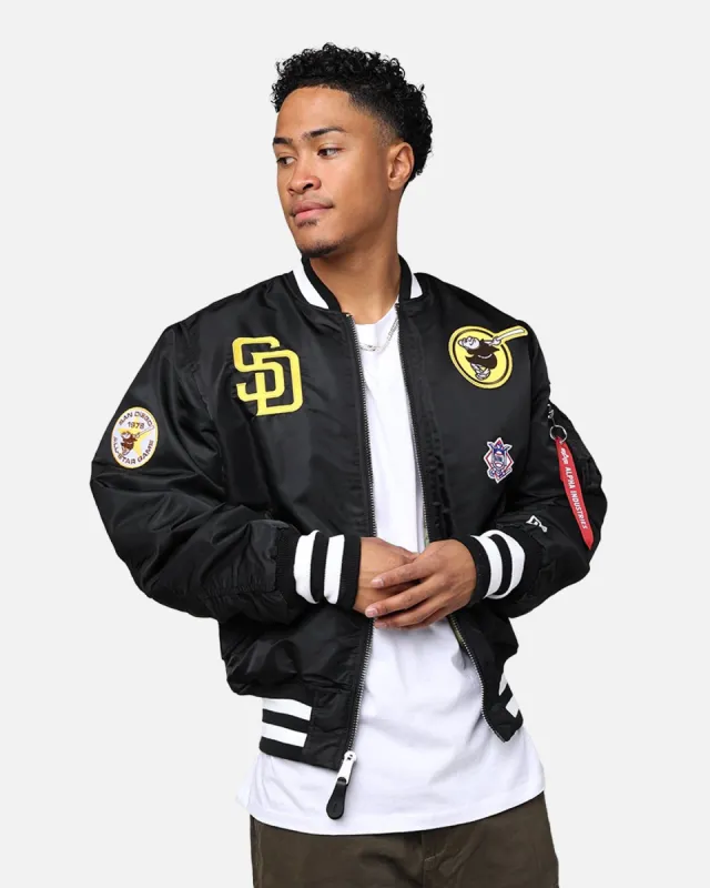 New Era X Alpha Series X MLB San Diego Padres MA-1 Bomber Jacket Black sold by Culture Kings