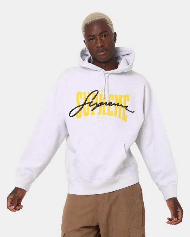 Supreme Embroidered Chenille Hoodie Grey sold by Culture Kings