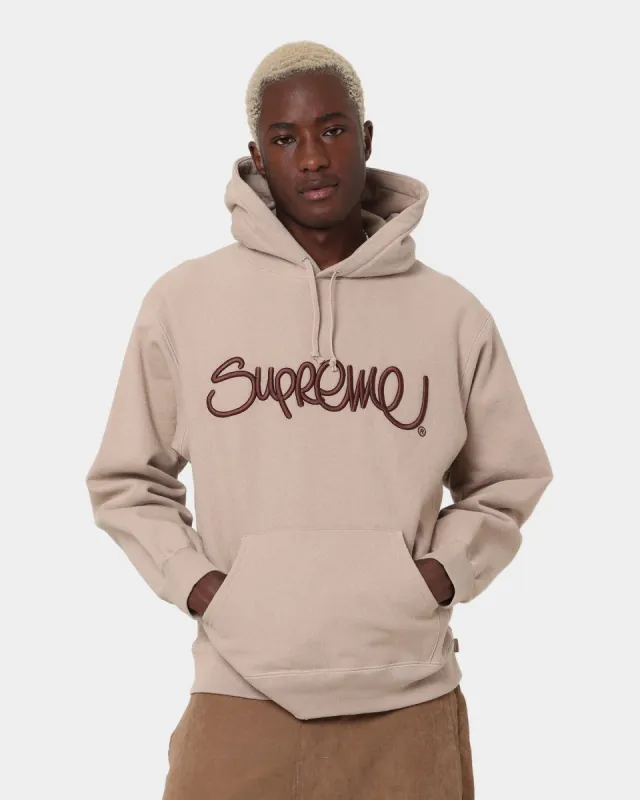Supreme Raised Handstyle Hoodie Brown sold by Culture Kings