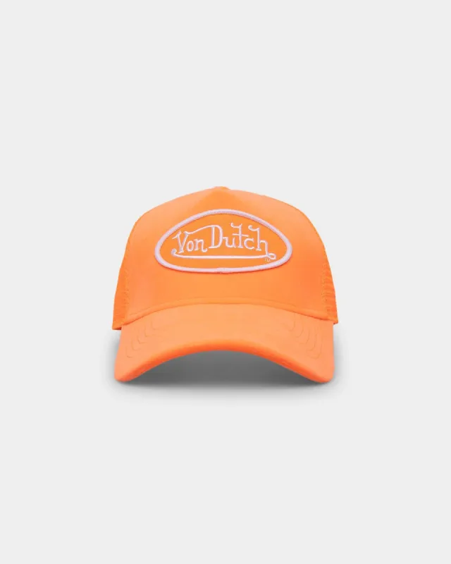 Von Dutch Neon Orange Velvet Trucker Snapback Neon Orange made by Culture Kings
