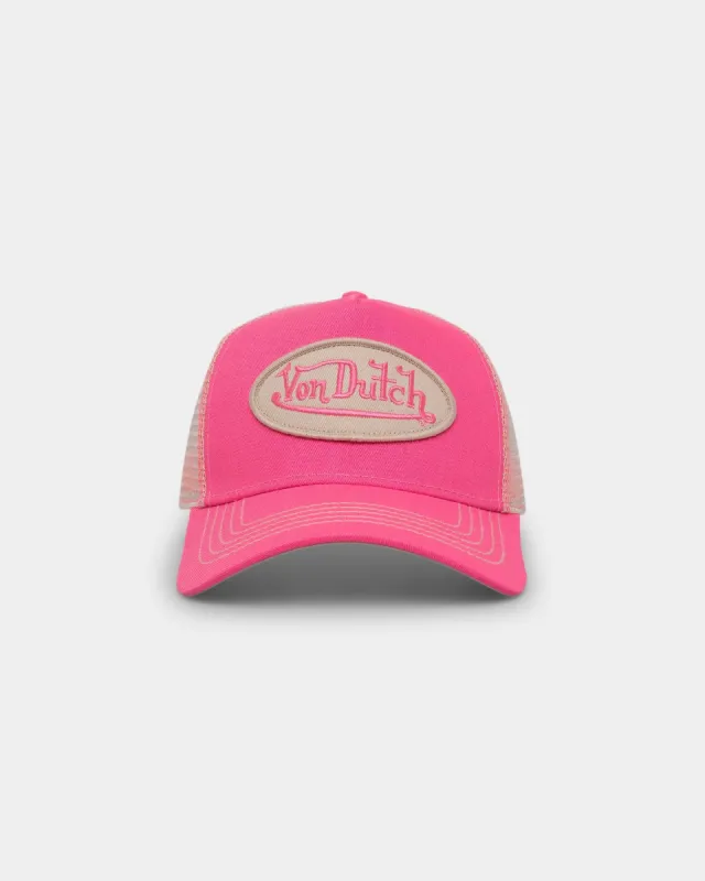 Von Dutch Pink Khaki Cream Trucker Snapback Pink/Khaki sold by Culture Kings