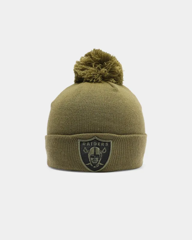 New Era Raiders Pom Knit Beanie Olive/Black sold by Culture Kings