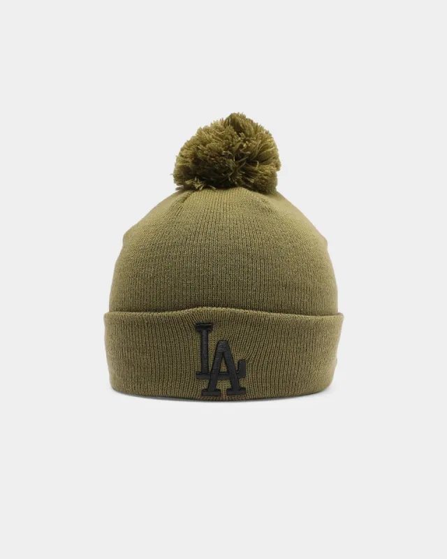 New Era Los Angeles Dodgers Pom Knit Beanie Olive/Black sold by Culture Kings