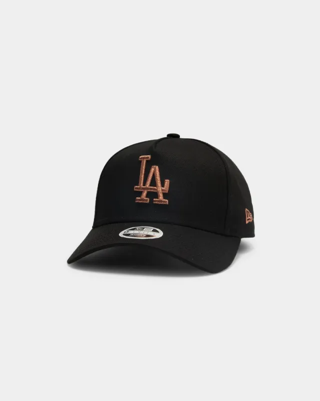 New Era Women's Los Angeles Dodgers 9FORTY A-Frame Strapback Black/Rose Gold sold by Culture Kings