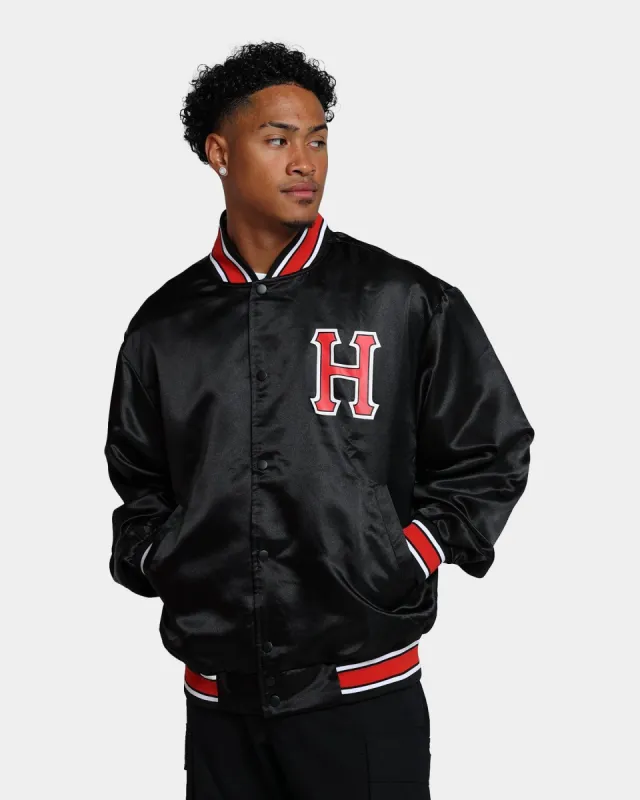 HUF Crackerjack Satin Baseball Jacket Black made by HUF