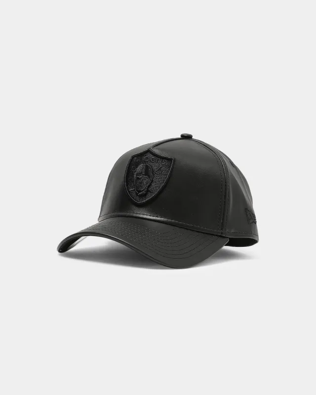 New Era Raiders Vegan Leather 9FORTY A-Frame Snapback Black sold by Culture Kings