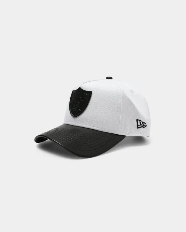 New Era Las Vegas Raiders PU Leather 9FORTY A-Frame Snapback White/Black sold by Culture Kings