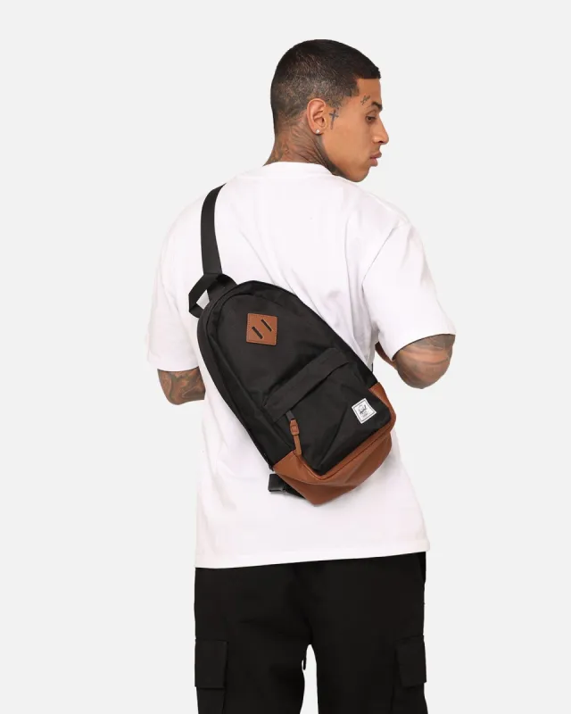 Herschel Bag Co Heritage Shoulder Bag Black/Tan sold by Culture Kings