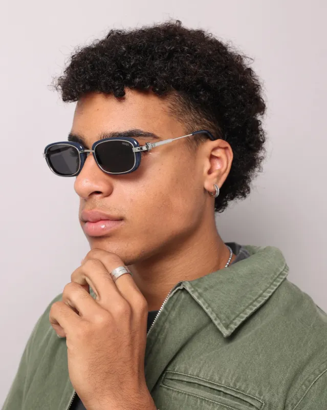 Nuqe Maverick Sunglasses Navy/Silver sold by Culture Kings