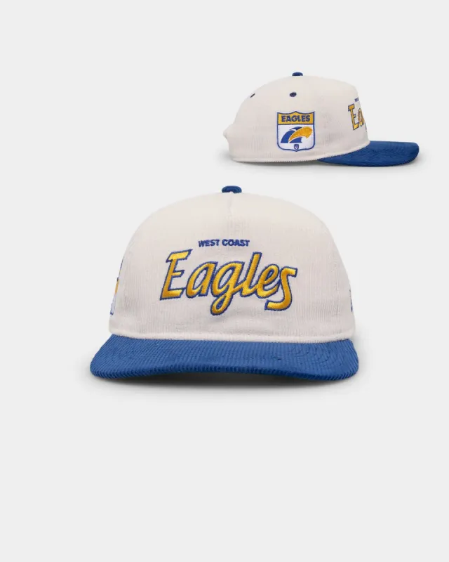 New Era West Coast Eagles "AFL Cord Script" Golfer Snapback Chrome/OTC sold by Culture Kings