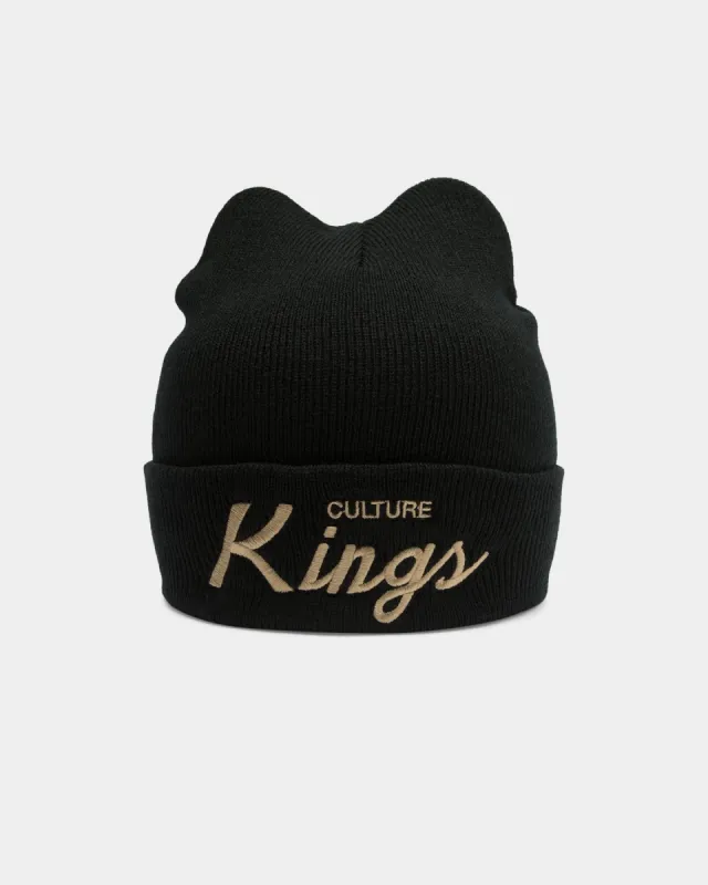 Culture Kings Classic Script Beanie Black/Gold sold by Culture Kings