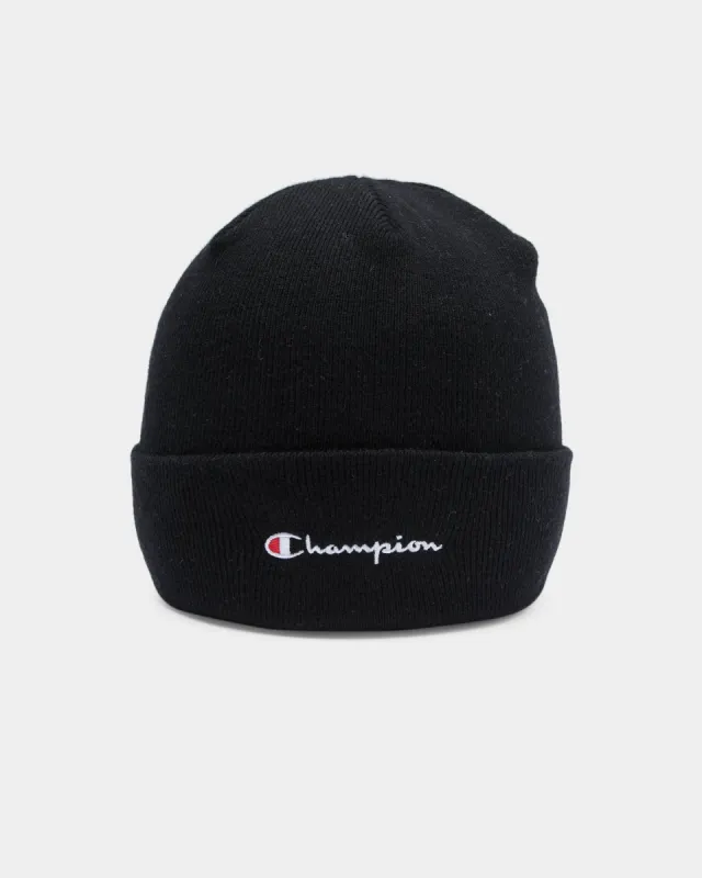 Champion Script Beanie Black sold by Culture Kings