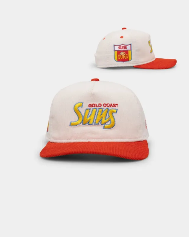 New Era Gold Coast Suns "AFL Cord Script" Golfer Snapback Chrome/OTC sold by Culture Kings