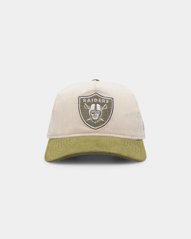 New Era Las Vegas Raiders 'Dusty Olive' Corduroy Golfer Snapback Green Med sold by Culture Kings