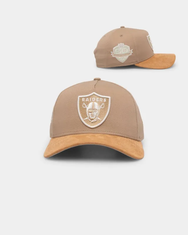 New Era Oakland Raiders 'Desert Suede' 9FORTY A-Frame Snapback Camel/Wheat sold by Culture Kings
