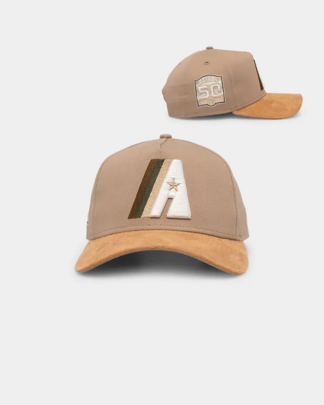 New Era Houston Astros 'Desert Suede' 9FORTY A-Frame Snapback Camel/Wheat sold by Culture Kings