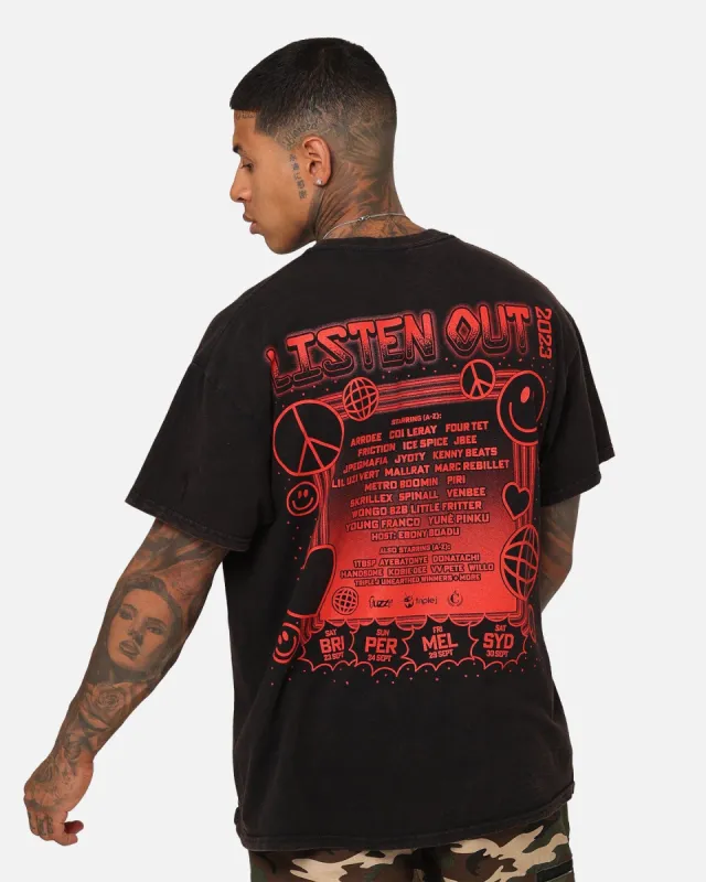 Goat Crew X Listen Out 2023 Vintage T-Shirt Black Wash sold by Culture Kings