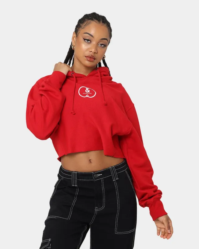 Crooks & Castles Women's CC Logo Oversized Crop Hoodie Red sold by Culture Kings