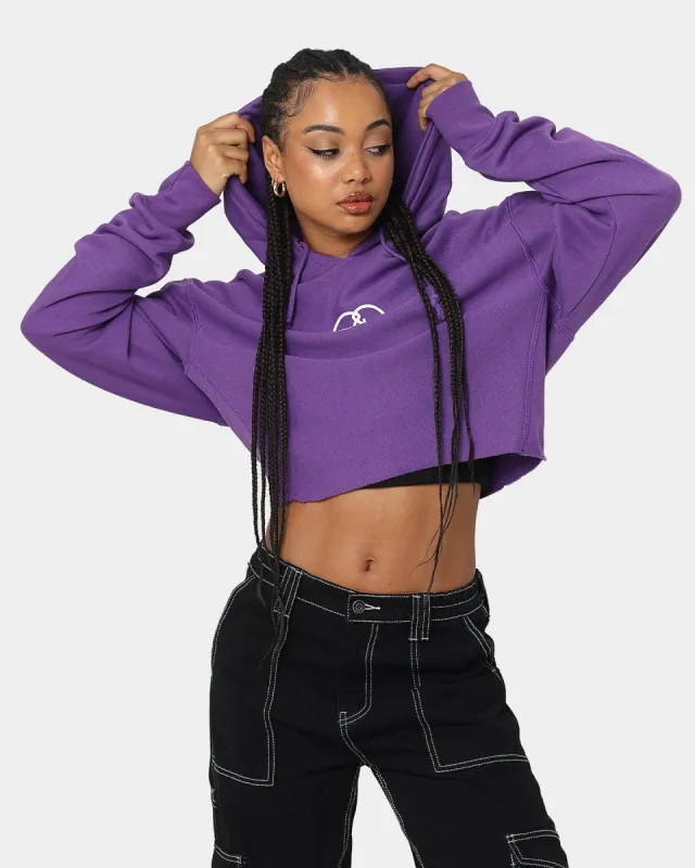 Crooks & Castles Women's CC Logo Oversized Crop Hoodie Purple sold by Culture Kings
