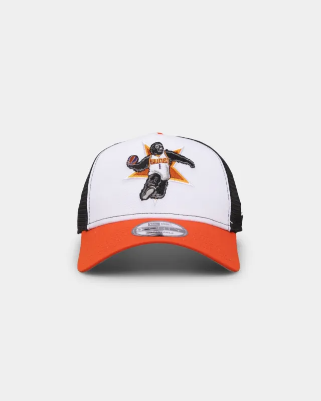 New Era Phoenix Suns 'Mascot Magic' Foam Front 9FORTY A-Frame Trucker Snapback White/Orange sold by Culture Kings