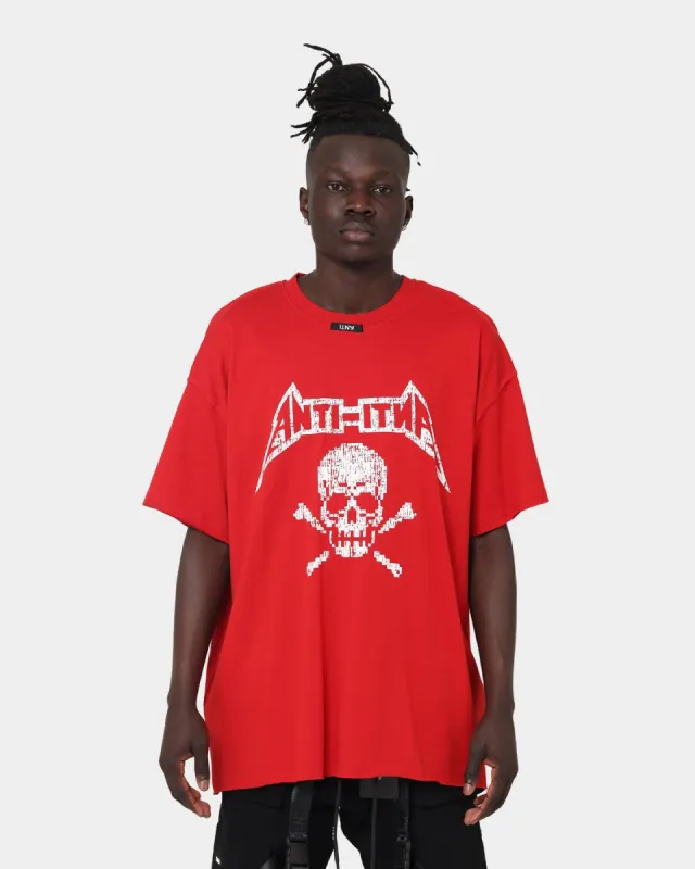 The Anti Order Death Metal Oversized T-Shirt Red/White sold by Culture Kings