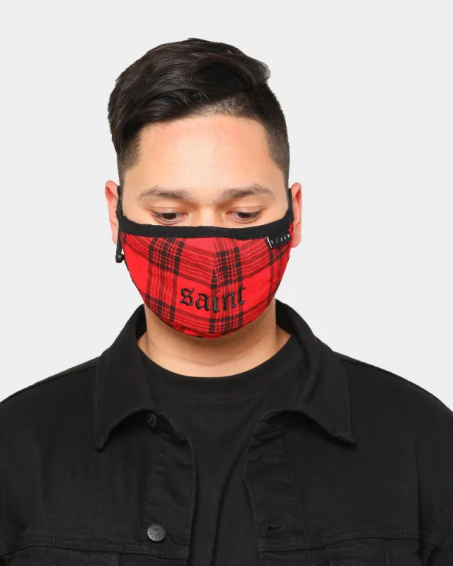 Saint Morta Unisex Cambronne Flan X Filter Face Mask Red Check sold by Culture Kings