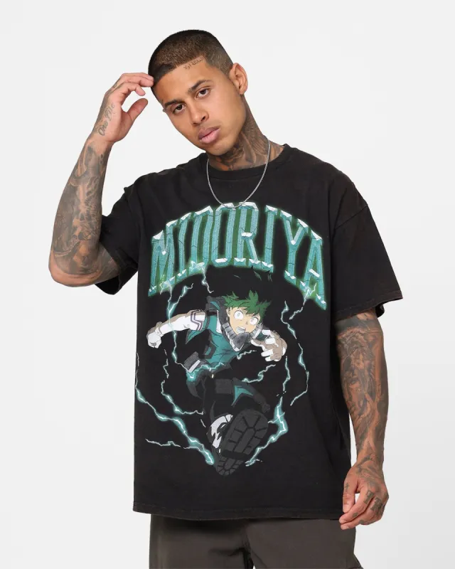 Goat Crew X My Hero Academia Midoriya Vintage T-Shirt Black Wash sold by Culture Kings