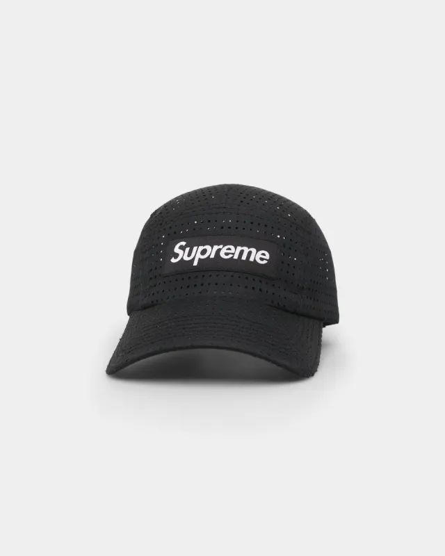 Supreme Perforated Camp Strapback Black sold by Culture Kings