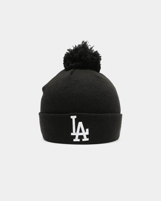 New Era Los Angeles Dodgers Pom Knit Beanie Black/White sold by Culture Kings