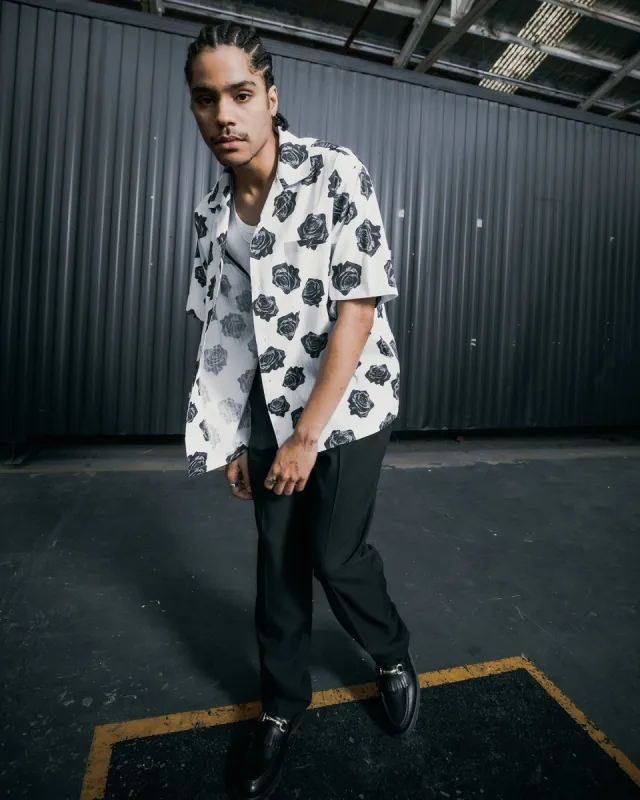 Saint Morta Vintage Rose Short Sleeve Shirt White sold by Culture Kings
