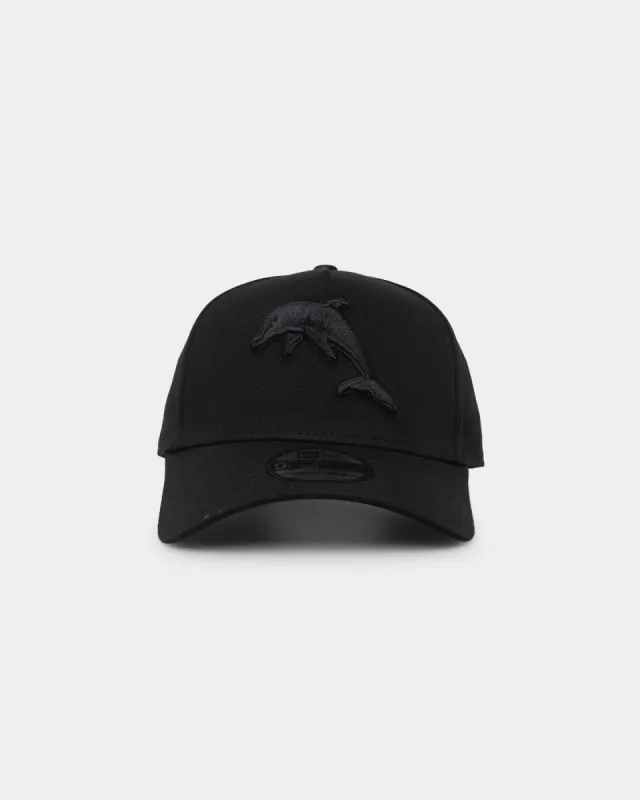 New Era Dolphins 'Black On Black' 9FORTY A-Frame Snapback Black sold by Culture Kings
