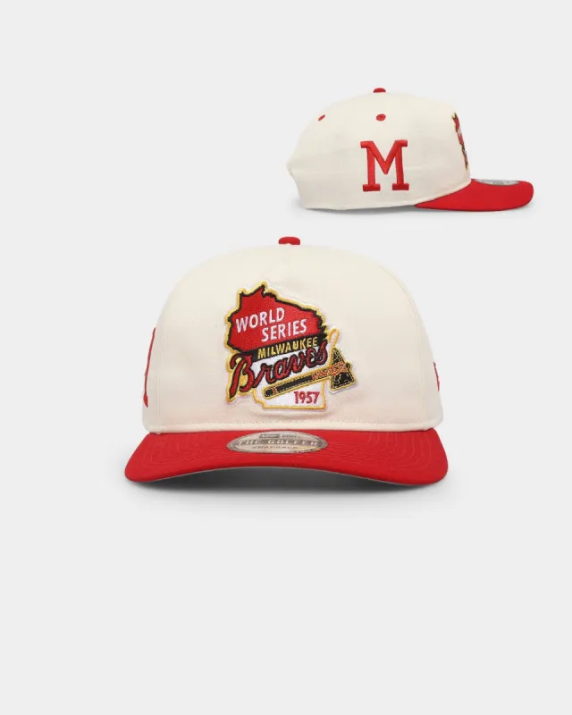 New Era Milwaukee Braves '1950s World Series Through The Decades' Golfer Snapback Chrome White sold by Culture Kings