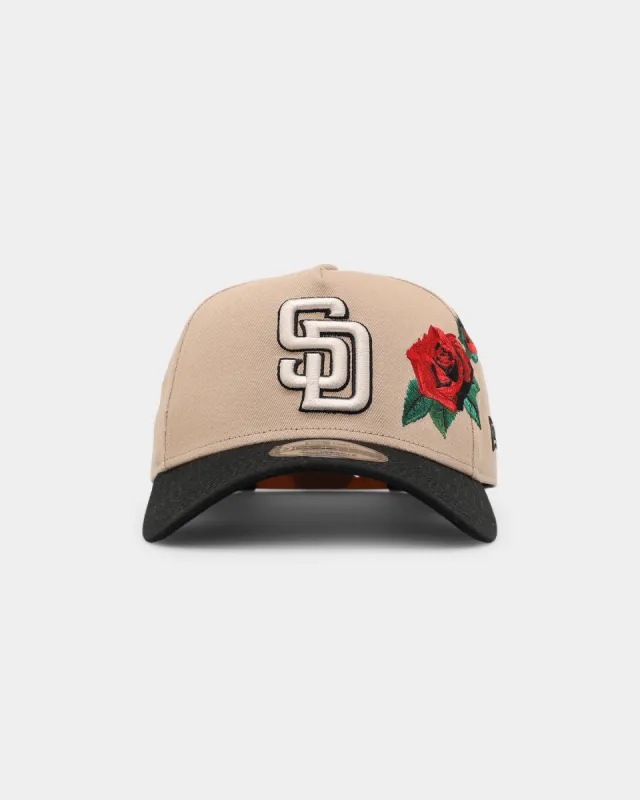 New Era San Diego Padres 'Tumbleweed Roses' 9FORTY A-Frame Snapback Camel/Black/Stone sold by Culture Kings