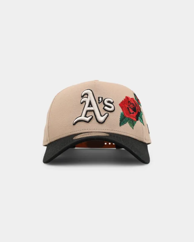New Era Oakland Athletics 'Tumbleweed Roses' 9FORTY A-Frame Snapback Camel/Black/Stone sold by Culture Kings