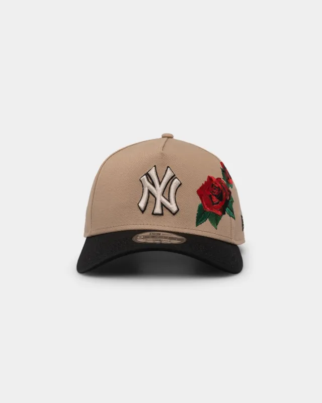 New Era New York Yankees 'Tumbleweed Roses' 9FORTY A-Frame Snapback Camel/Black/Stone sold by Culture Kings