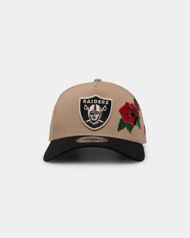 New Era Las Vegas Raiders 'Tumbleweed Roses' 9FORTY A-Frame Snapback Camel/Black/Stone sold by Culture Kings