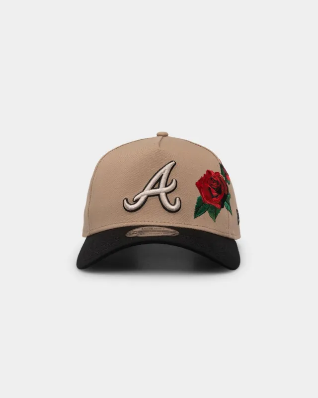 New Era Atlanta Braves 'Tumbleweed Roses' 9FORTY A-Frame Snapback Camel/Black/Stone sold by Culture Kings