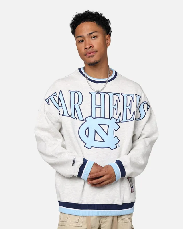 Mitchell & Ness North Carolina Tar Heels Shooting Crewneck Silver Marle sold by Culture Kings