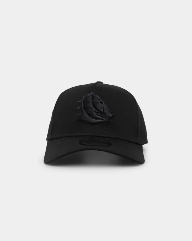 New Era Brisbane Broncos 'Black On Black' 9FORTY A-Frame Snapback Black sold by Culture Kings