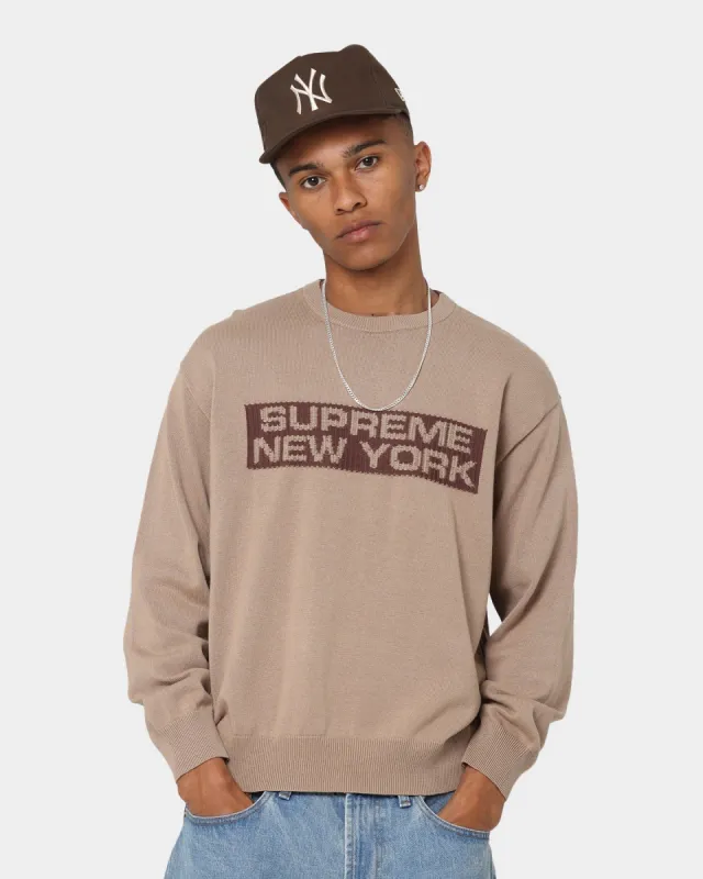 Supreme 2-Tone Sweater Light Brown sold by Culture Kings