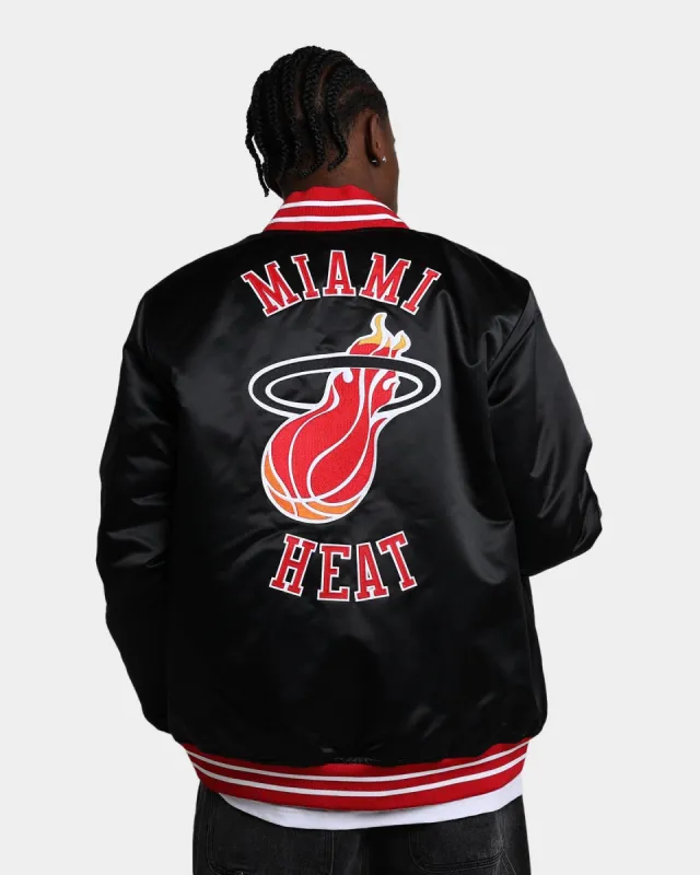 Mitchell & Ness Miami Heat Heavyweight Satin Jacket Black sold by Culture Kings