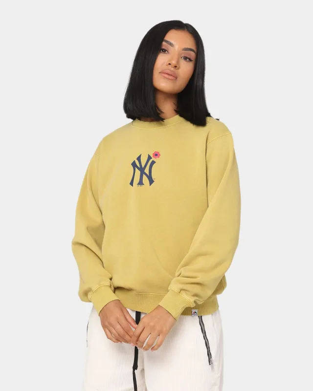 Majestic Athletic Women's New York Yankees Bespoke Logo Crewneck Ginger sold by Culture Kings