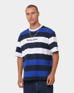 Tommy Jeans TJM Skater Serif Stripe T-Shirt Twilight Navy sold by Culture Kings